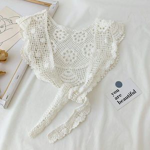 Chapeaux Écharpes Gants Ensembles Blanc Royaume-Uni Dentelle Fleur Châle Épaules Cape Gilet Faux Col Capes Écharpe Noué Fille Cou Garde Poncho Wraps Cloa