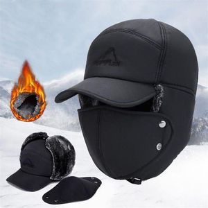 Hats Scarves & Gloves Sets Winter Hat Sports Earflap Windproof Baseball Cap Outdoor Hunting Trapper Protective Face Mouth Apparel194V