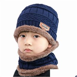 Hoeden Sjaals Sets Baby Kinderen Hoed Sjaal Caps Voor Jongen Meisje Katoen Lente Herfst Winter Mutsen Kids P Ografie Rekwisieten Drop Levering Dhmh6