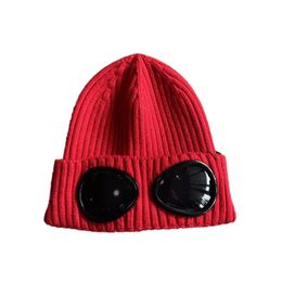 Sombreros Bufandas Conjuntos Gorro/Gorras de calavera C p Dos lentes Gafas Gafas Gorros Hombres Cráneo de punto topstoney Al aire libre Mujeres Gorro de invierno unisex Gorro negro gris