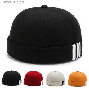 Chapeaux Foulards Ensembles Mode Docker C Stripe Print Skullc Solid Sailor C Beanie Hat Hommes et Femmes Bucket C Chapeau sans Brim Réglable Papa HatC24319