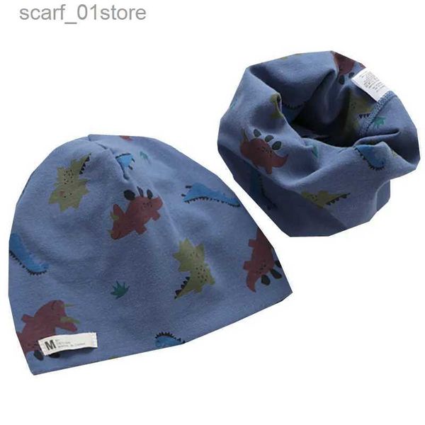 Chapeaux et foulards Ensembles Nouvelle mode coton enfants chapeau écharpe filles C ensemble bébé garçons couvre-chef hiver chaud garçons filles col de cou enfants bonnets ensembles L231111