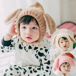 Cappelli Cappello da bambino in morbido pile lavorato a maglia invernale carino orecchie lunghe cofano da cartone animato accessori per neonati berretto per bambini caldo per i bambini