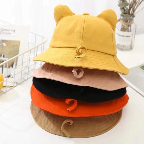 Chapeaux été bébé enfants solide respirer plage chapeau de soleil seau chapeau casquette jouets poupée pour garçon fille cadeau d'anniversaire Anime soleil