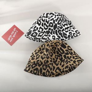 Sombreros Verano Leopardo Patrón Bebé Cubo Sombrero Al aire libre Niños Niñas Sol Ala corta Niños Niños Pescador Gorras de playa