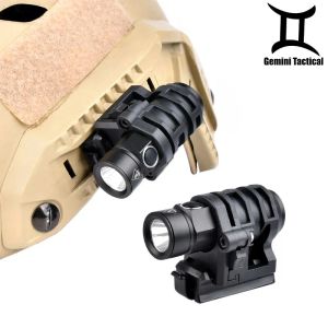 Hoeden tactische helm licht snelle helm flitslicht stroboscoop telescopische zoom survival safety lamp met hoed klem houder camping jagen