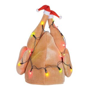 Hoeden Thanksgiving Party Plush Lighted Turkije Leg Head Carnival Decorations for Adult