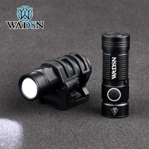 Hoeden wadsn metaal mini stroboscoop zaklamp snelle helm licht hoed hoofdlamp 20 mm picatinny railsysteem buitenjacht miniatuur fakkel