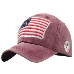 Chapeaux lavés faits de vieilles lettres, casquettes de Baseball, polyvalentes et tendance pour hommes et femmes, drapeau américain, chapeaux en pur coton