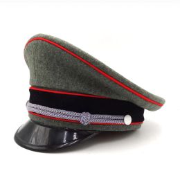 Chapeaux wwii allemand Elite Infantry Office de laine officier du chapeau de laine Visor Cap Taille rouge UE 57 58 59 60