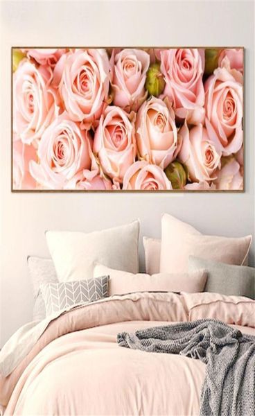 Haucan 5D pintura de diamante cuadrado completo DIY flor rosa taladro bordado imagen diamantes de imitación mosaico decoración regalo para el hogar 2018553777