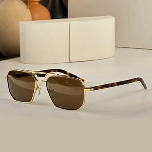 Havana Gold Brown Pilot Lunettes de soleil 58Y Hommes Summer Fashion Lunettes de soleil Sunnies gafas de sol Sonnenbrille Shades UV400 Lunettes avec boîte