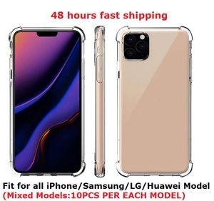 Snelle schip Transparante Duidelijke Schokbestendige Zachte Telefoon Gevallen voor iPhone 11 12 Mini Pro Max 7 8 6 6 S Plus X XS Samsung Note 20 S20 Ultra Designer