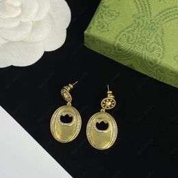 Boucles d'oreilles lustre en Bronze avec timbres, pendentif de luxe Vintage de styliste, bijoux cadeaux de fête pour femmes