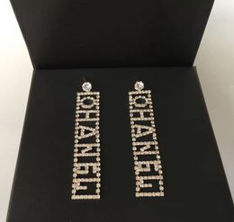 Avoir des timbres Boucles d'oreilles de lettre de diamant de créateur de marque de mode pour dame femmes fête amoureux de mariage cadeau bijoux de luxe pour la mariée avec 2264717