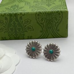 Avoir des timbres Boucles d'oreilles florales Aretes Orecchini Boucles d'oreilles de luxe en argent vintage pour femmes, cadeau d'anniversaire, bijoux avec boîte