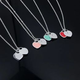 Avoir des timbres coeur pendentif émail Sier Designer coeur Levo colliers mode féminine exquis cadeau bijoux de haute qualité avec boîte L