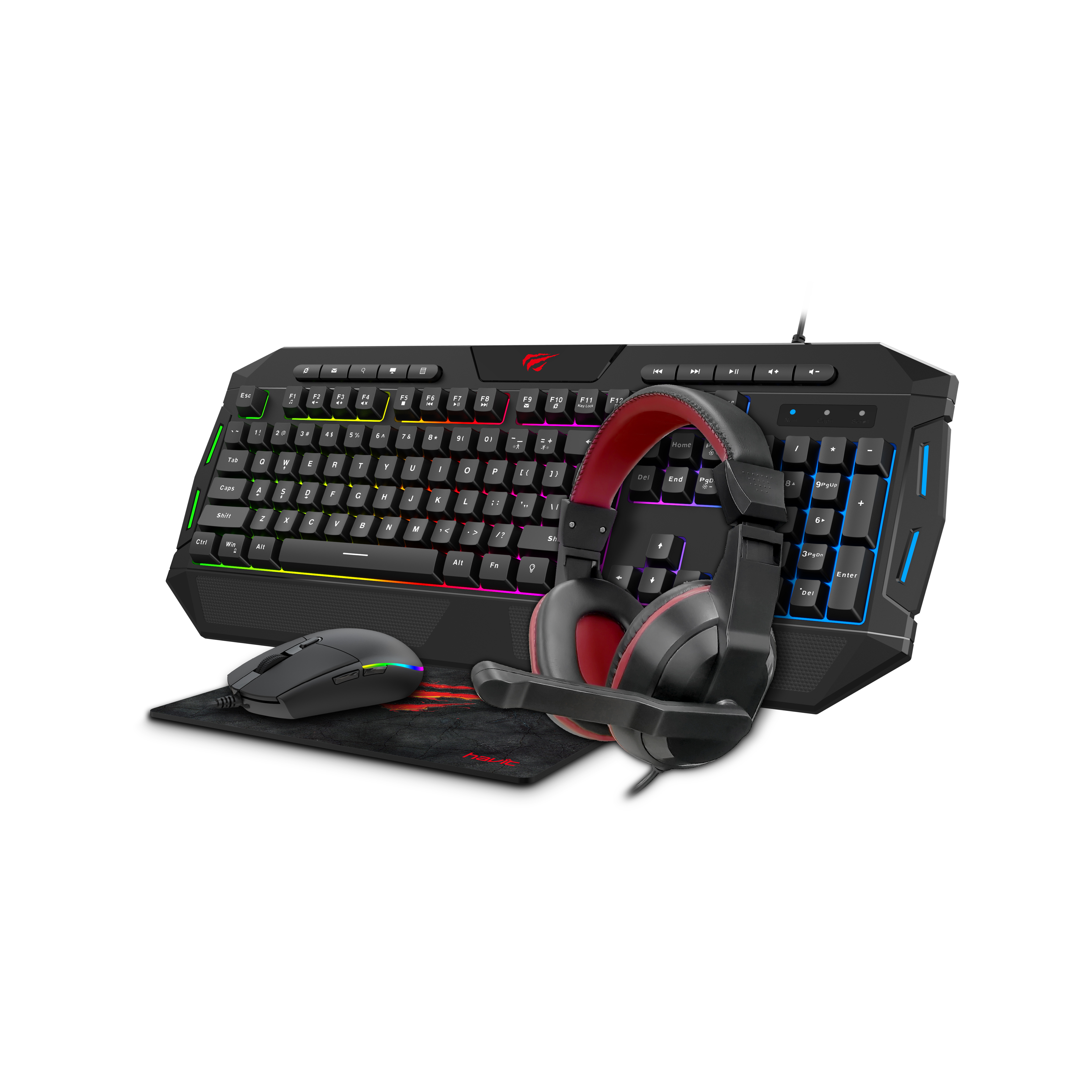 Havit KB501CM Wired Keyboard And Mouse Combo 4 In 1 Gaming Combo Set Gamer Headphone Headset Teclado Keyboard Mouse Combos WIth Mouse
