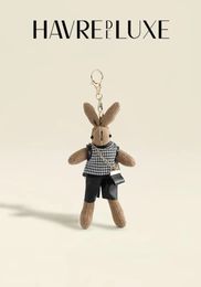 HAVREDELUXE sac ornements insTrendy lapin créatif japonais haut de gamme porte-clés mignon en peluche poupée dame lapin pendentif 240122