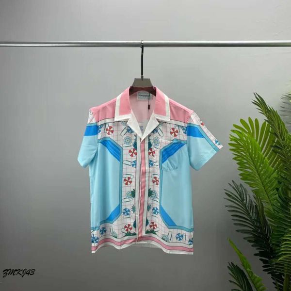 Hawaii Brand Casa Blanca Men Casablancas Shirt Aloha Print Tops Men's Designer Shirt Summer Casablanc Shirt Butt Up Shirt Prited Bowl 8807