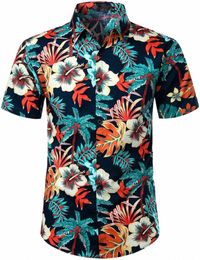 Hawaii Floral Hommes Chemises Pour Homme Vêtements Cuba Vocati Streetwear Revers Plage Camisas Cam Pêche Y2k Blouse Tropicale K78H #