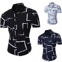 Hawaii Nieuwe Heren Zomer Korte Mouw Gedrukt Dunne Strand Polo Tops Hawaiiaanse Shirts voor heren