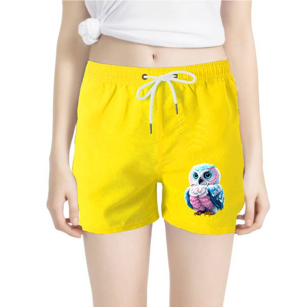 Hawaï été plage Shorts femmes décontracté tropiques conseil Shorts hibou imprimé maillot de bain 2024 Ropa mode vacances Surf maillot de bain taille asiatique