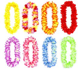 Hawaiiaanse bloemen slinger ketting hula leis feestelijk feest slingers kunstmatige zijden bloem-nicklace kransen bruiloft strand feest-garland sn4483