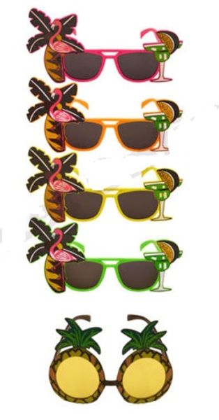 Lunettes hawaïennes Tropical COCKTAIL Hula Beach beer Party Lunettes de soleil Ananas Flamingo Goggles Hen Night Stage Fancy Dress eyewear favors