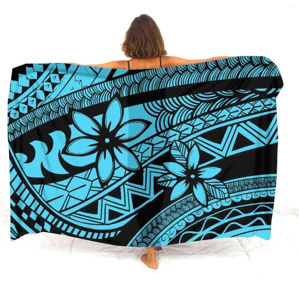 Châle de châle Sarong Hawaï Sarong personnalisé Polynésien Seaside Soft Fabric Summer Lightweight Anti-Slip Coat 2024 tablier