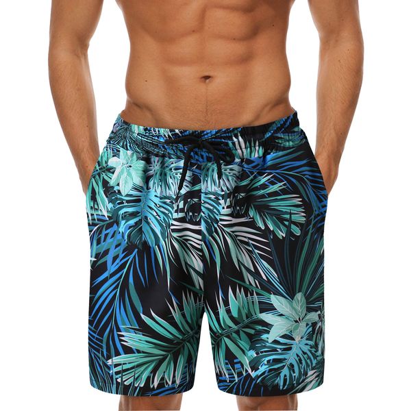 Pantalones cortos florales hawaianos para hombre, pantalones cortos holgados de playa para traje de baño, pantalones cortos de vacaciones con cintura elástica