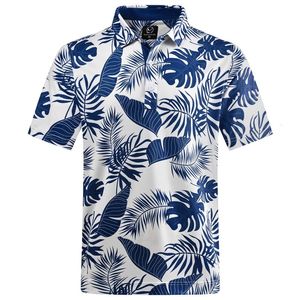 Plantes hawaïennes Polo Man Man Summer 3D Print Feuilles Fleur Fleur Shirts de golf à manches courtes surdimensionnées Tops Tshirt Vêtements 240527