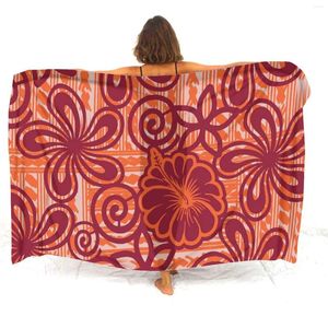 Hawaiian Resort Sarong Party Swimsuit Match Scarf Windproof Temperament Tempérament Fabric Fabric Fabric Modèle polynésien personnalisé