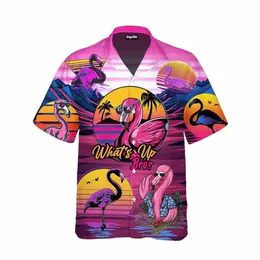 Hawaiian Shirt voor Mannen Zomer Hot Koop 3d Carto Flamingo heren Shirt Strand Oversized Grappige Herenkleding Fi korte Mouw o9vc #