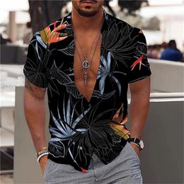 Hawaiiaans overhemd herenblouse 3D-print korte mouw voor 2023 zomer strandvakantie top tee oversized herenkleding camisa masculina 240109