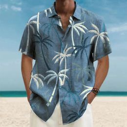 Chemises hawaïennes pour hommes à manches courtes Tops Coconut Treeo Graphic 3D Streetwear 5xl Vêtements d'été Blouse 240423