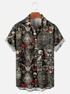 Hawaiiaanse shirts voor herenschedels zomer casual korte mouw y2k hoogwaardige oversized streetwear vintage strandtoppen kleding 240409