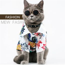 Estilo hawaiano impreso diseñador ropa para perros para perros grandes hermosa ropa para mascotas para perros moda bulldog francés ropa camisa Y200922