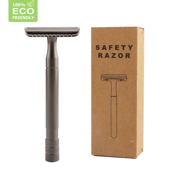 Razor de sécurité à double bord Homme Homme de haward Rasoir classique manuel de rasage manuel avec 10 lames réutilisables Wsteeco amical p0817