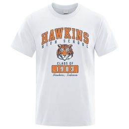 Hawkins lycée classe de 1983 hommes t-shirt rue t-shirt vêtements respirant surdimensionné lâche t-shirts Hip Hop coton hommes t-shirt 220706