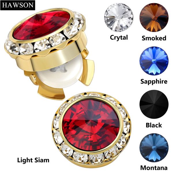 HAWSON Couvre-boutons fantaisie ou boutons de manchette pour chemise pour homme ou femme Bijoux ou accessoires en cristal Boutons de vêtements de haute qualité 240124