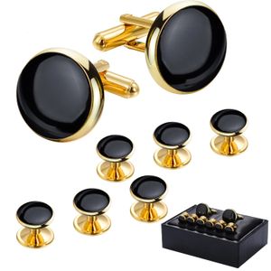 Hawson Mens Cufflinks en Tuxedo Studs ingesteld met geschenkdoos;Accessoires geschikt voor zwart pak witte shirts vest 240415