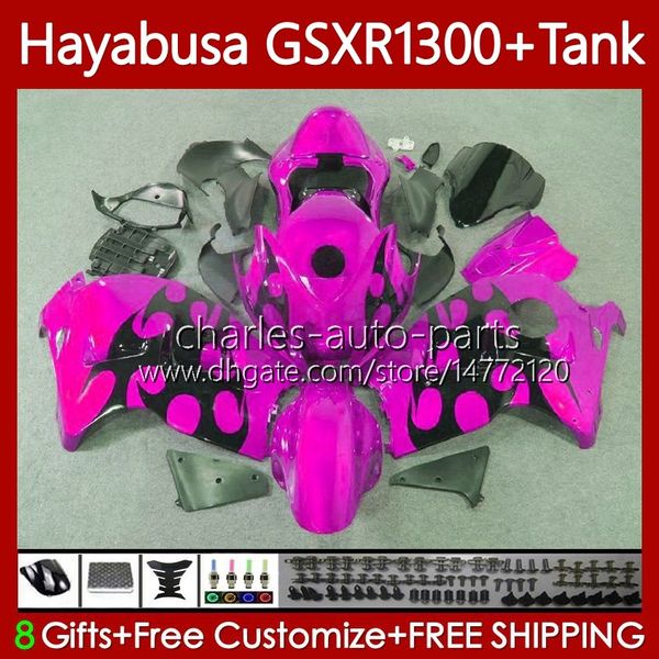 Hayabusa para SUZUKI GSXR 1300CC GSXR-1300 1300 CC 02 03 04 05 06 07 Cuerpo 74No.264 GSX-R1300 GSX R1300 96-07 GSXR1300 96 1996 1997 1998 1999 2000 2001 Carenados llamas rosas