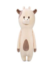 HB CARTOON CARTOOn Cow Doll Plush Toy Down Cotton Farged Animal Rabbit Foxbear Bolster Oreiller Ornement pour la fête de Noël Kid Bir2916752