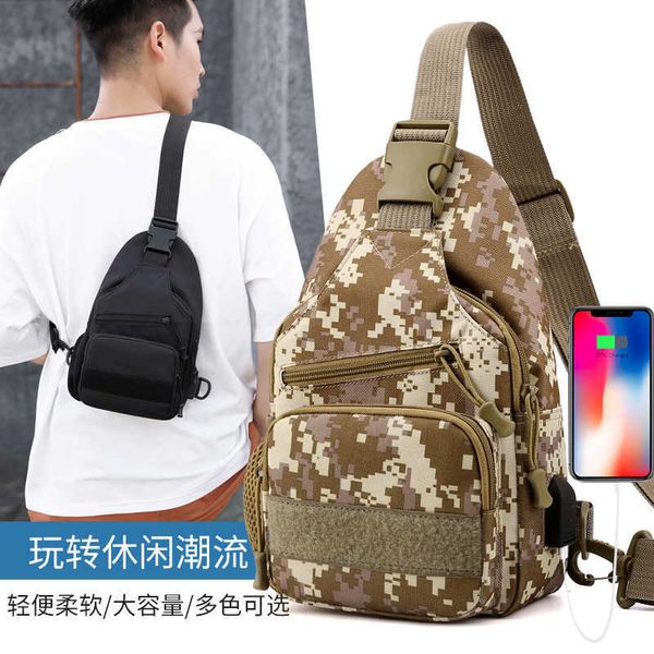 HB PNew moda bolso de pecho hombres moda deportes ocio mensajero al aire libre bolsas de mensajero hombres pequeño un hombro camuflaje táctico tirachinas