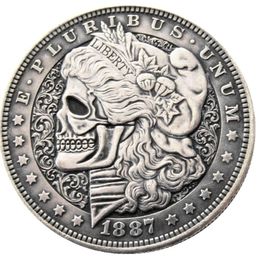 HB08 HOBO Morgan Dollar Skull Zombie Squelette Copie Cobine Coins Artisanat Ornements Accessoires Decoration Home9482865