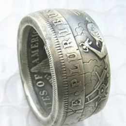 HB11 Handmake Coin Ring Door HOBO Morgan Dollars Verkopen Voor Mannen of Vrouwen Sieraden US size8-16256W