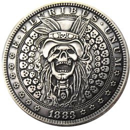 HB13 Hobo Morgan Dollar crâne zombie squelette copie pièces de monnaie en laiton artisanat ornements décoration de la maison accessoires 244d