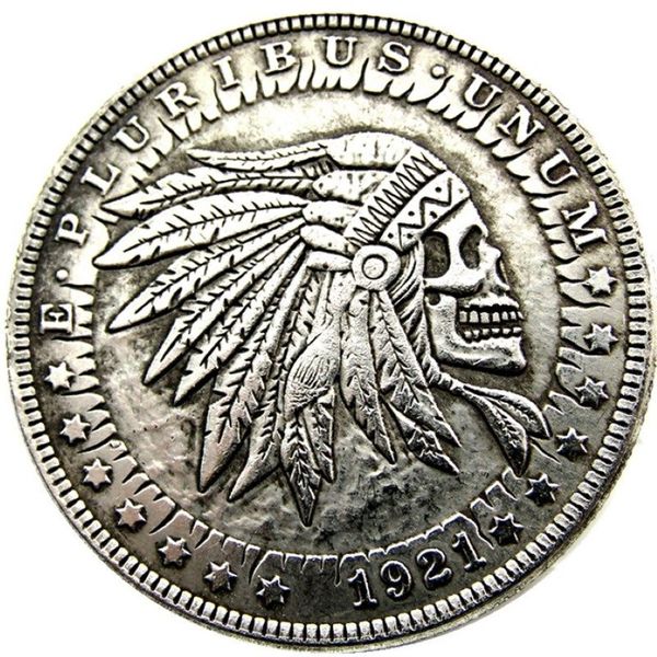 HB25 Hobo Morgan Dollar Skull Zombie Copia Copia Monedas de latón Ornamentos de decoración del hogar Accesorios309d