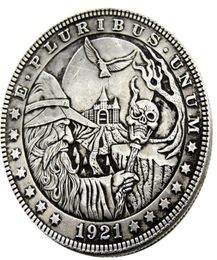 HB34 Hobo Morgan Dollar Skull Zombie Copia Monedas Monedas de latón Ornamentos Decoración del hogar Accesorios5011940
